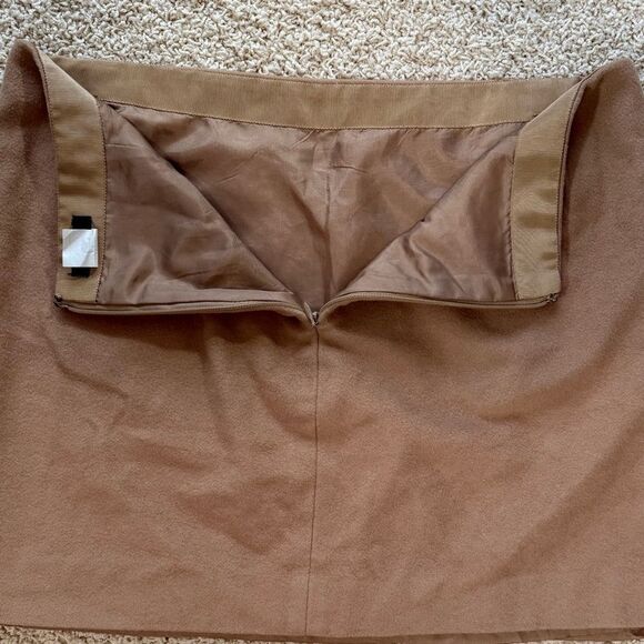 J CREW Vintage 90s Y2K Wool Cashmere Blend Mini Skirt Tan Size 12 - Picture 4 of 5